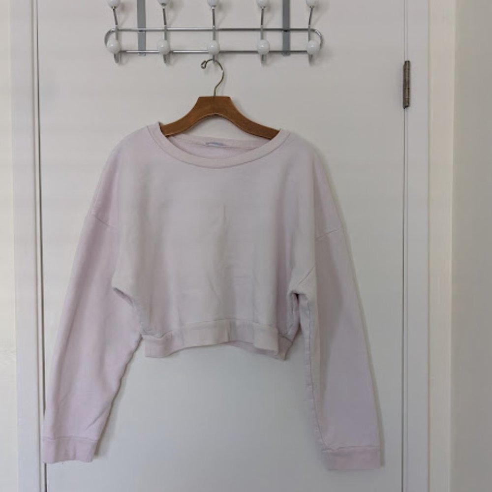 Reformation Hunter sweatshirt in pink, size large